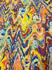 FUSION BY JEFFREY MARC Blue Orange 1 yard 100% Cotton Fabric Free Ship SBB