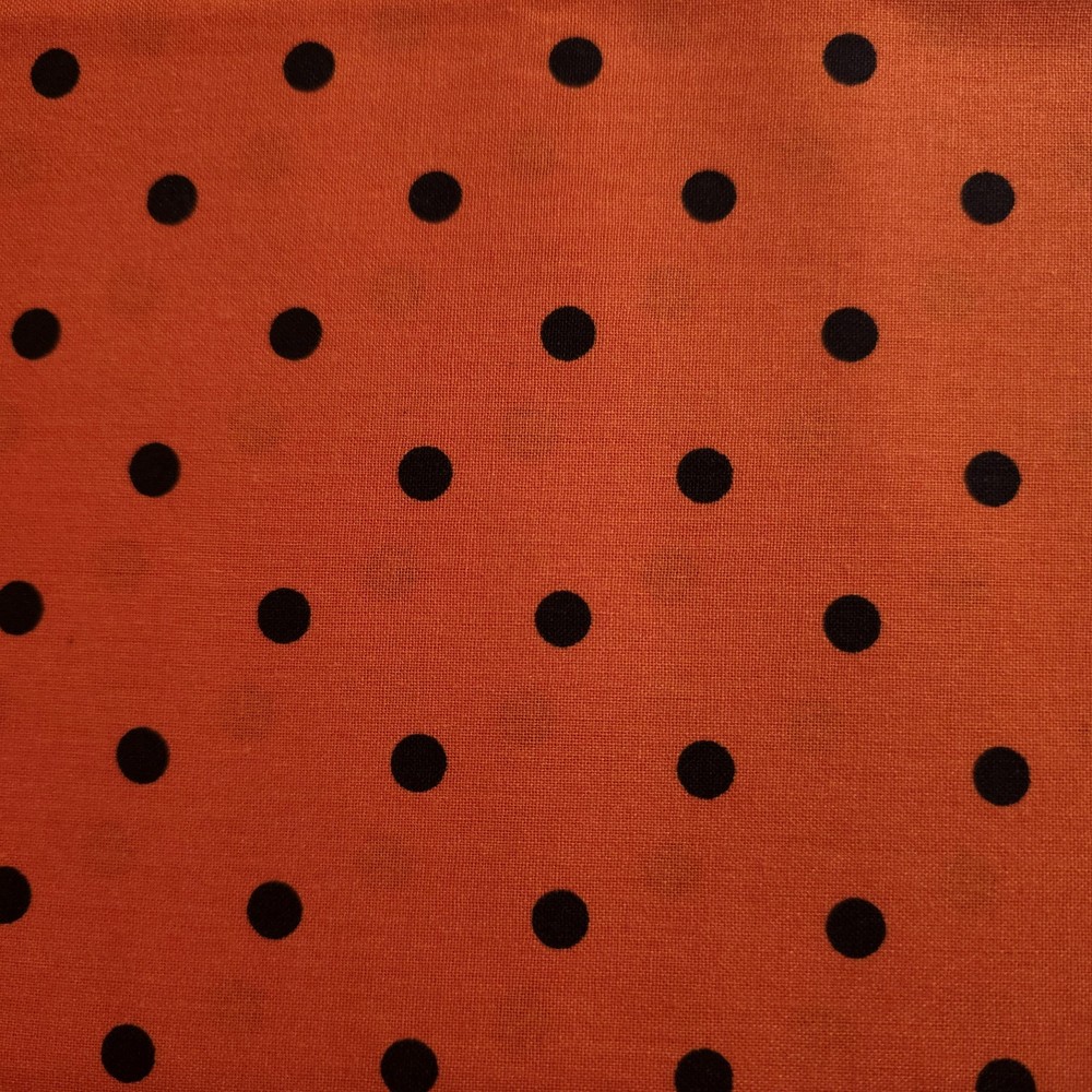 Halloween Swiss Dot Cotton Fabric 44″x36″ Precut Yard Black Orange Dot