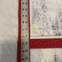 Christmas Red & White Truck Fabric 3 Panels For Quilting Read