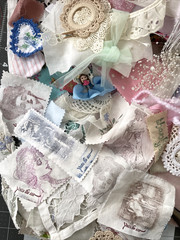 Lot 110+ pcs Shabby Chic Slow Stitch Crochet Spring Cotton Lace Junk Journal