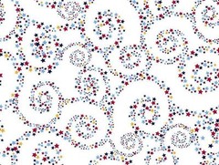Salute to Summer Star Swirls White Quilt Fabric – Free Shipping – 1 Yard