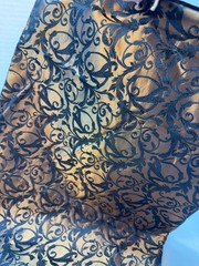 Bronze Caramel Gold & Black Damask Fabric 52” x 36” Decorative Pillow Decor