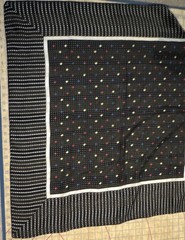 Vintage Black & White Polka Dot Geometric Panel with Red Blue Yellow Dots scarf