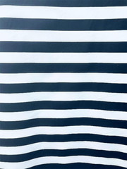Navy Blue white stripe Poly cotton 1″ stripe Sold by yard POLYCOTTON 58″ Wide