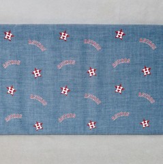 Houston Astros Chambray ~ Logo Pattern MLB Cotton Fabric 1/4 Yard 9” X 58”