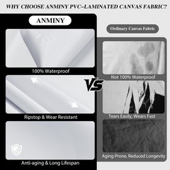 Anminy 100 Waterproof Outdoor Fabric 5 Yards 58 W 600D Marine Canvas Fabric Pvc