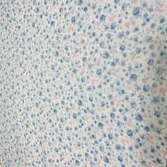 Vintage 1930s–40s Fabric Floral Pink Blue Cotton Knit 60” x 20”
