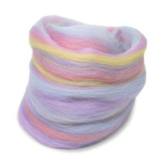 8 oz Multicolored Merino Wool Top Cotton Candy Blend 22 Micron Soft Fiber
