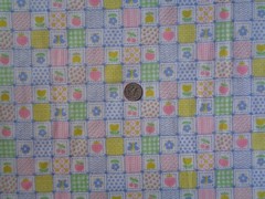BABY FABRIC WITH TINY SQUARES OF BUTTERFLIES FLOWERS 43.” X 57″