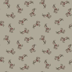 1/4 Yard 9×42 Riley Blake “Cowboys” Cowboy Khaki Horses Quilt Cotton