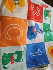 Vintage Whimsical Baby Child Theme Colorful Fabric Pieces Lot 9 Crafts Quilting