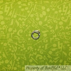 BonEful Fabric FQ Cotton Quilt Green Small Music Note Clef Jazz Band Girl Boy US