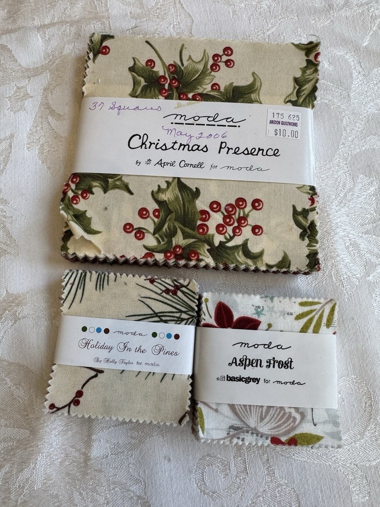 Christmas Presence By April Connell For Moda 5” Charm Pack + 2 Mini Charms