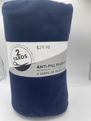 Blue Solid Anti Pill Fleece Fabric – Pre Cut 2 Yards