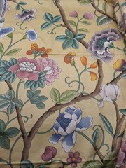 3 yd Kaufmann Large Floral Fabric Cotton Upholstery Weight 55 inches wide Yellow