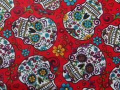 Cotton Fabric Mexican skull 44″ x 36″ By David Textile 255