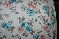 Rayon Stretch Jersey Knit Fabric Beautiful Floral Cream/Teal Multi color 9 oz