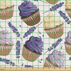 Lavender Cupcake Waterproof Fabric 36×58 inches