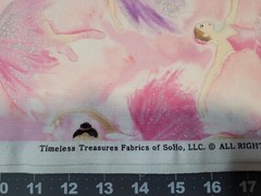Ballerina Ballet Pink Glitter Timeless Treasures Cotton Quilt Craft Fabric 2 Yds