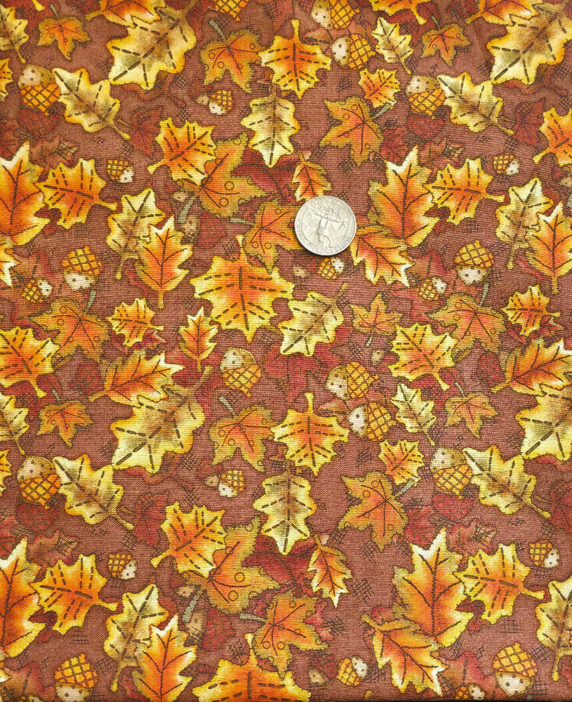 1 Yd Autumn Leaves and Acorns Debbie Mumm Fabric Autumn Fall Joann Fabrics