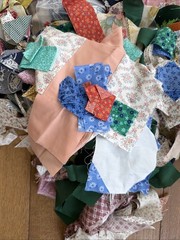 Vintage Cotton Fabric Scraps For Crumb Quilts & Crafts Junk Journal 5 Pounds LOT