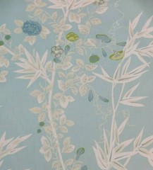 SCALAMANDRE CURTAIN FABRIC “Jardin De Chine 6.4 METRES CIEL 100% COTTON