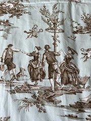 G P & J Baker Printed Toile The Seasons A2103-11 Aqua Cotton Print 2.5 Yds