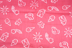 Sewing Fabric Quilt Cloth Cotton 42×1/2 yd Dark Pink White Girls School Toddler
