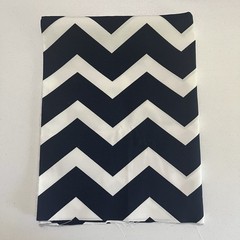 Blue White Chevron Canvas Upholstery Fabric by JoAnn 1 Yard