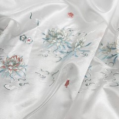 Chinese Embroidered Organza Chiffon Fabric DIY Hanfu Dress Soft Sewing Fabric