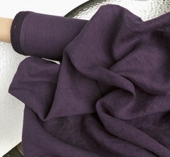 Plum Grape Soft Linen Fabric By The Yard Natural Sewing Material Clothing 58″ W