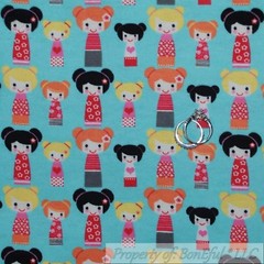 BonEful Fabric FQ Flannel Quilt Aqua Blue Red Black White B&W Dalmatian DOG Dot