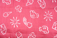 Sewing Fabric Quilt Cloth Cotton 42×1/2 yd Dark Pink White Girls School Toddler