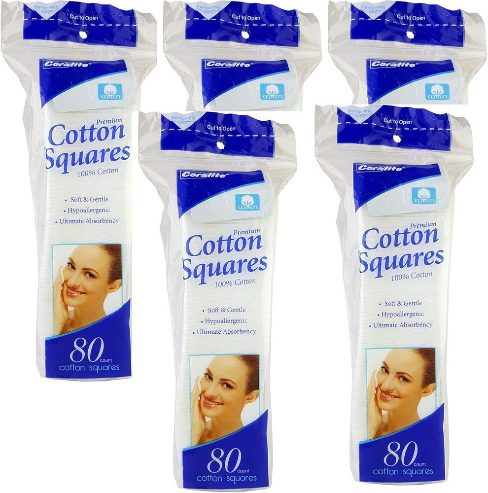 Premium Cotton Squares 100% Cotton Pads (400 Count)