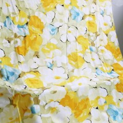 55” By Yards Yellow Flower Rayon Fabric Soft Viscose Material For Dress Shirt