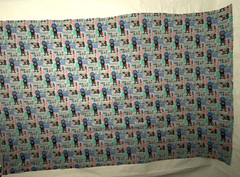 Joann’s Doodles Knit Fabric Skateboarding Skate Bear Gray 57″x36″ Disc RARE