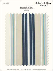 Cotton Fabric by Yard Ivory Navy Blue Stripes Shirting Quilting Sewing Material
