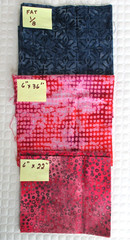 4+ Yards Batik Cotton Fabric – Assorted Patterns, Colors and Sizes – As Pictured