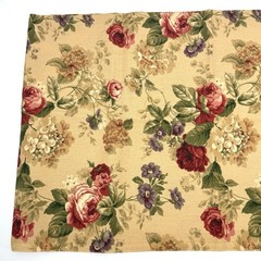 2 Yards Vintage Fabric Shabby Cottagecore Large Flora Cotton Drapery Upholstery