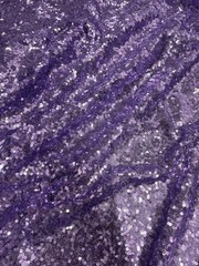 Leila LAVENDER Sequins on Mesh Fabric by the Yard – 10050