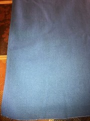 Med. blue cotton canvas/satin weave fabric, 90.5″ (2.1yd)L x 47″W, new bolt cut