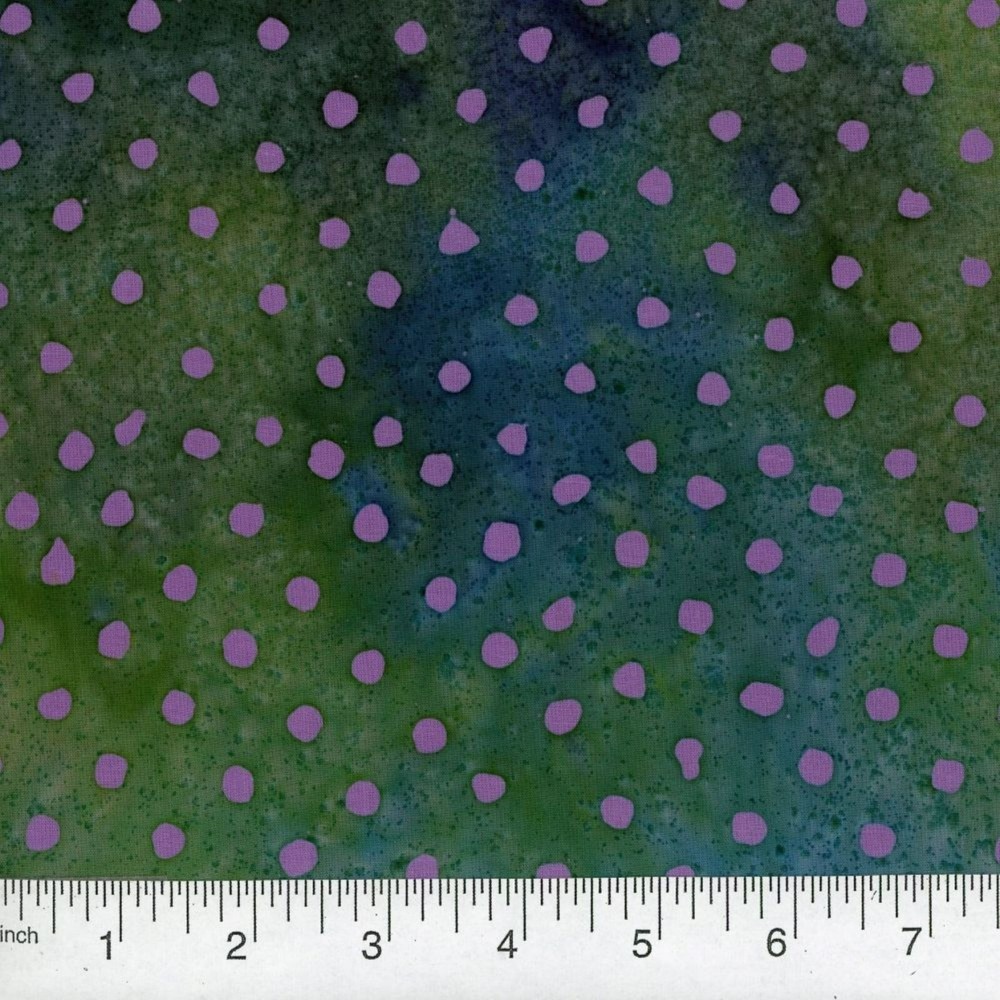 QUILTER’S BATIK 45-inch BTY 100% Cotton Dots Green Pink Blue qb-590