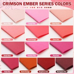 13 PCS 8×35 Inch Large Stiff Felt Fabric Sheets 1.2mm Thick Red Series Craft