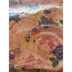 Sold by the yard. Stanley King Studio French Chinoiserie Fan Floral Cotton