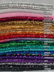 3mm Sequin Fabric Material Sparkling Sequins 120cm Wide Iridescent Pink & White