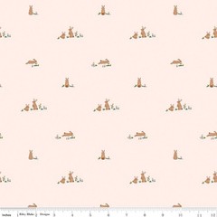 Cotton Sweet Cotton Tales Bunnies Rabbits Blush Fabric Print by Yard D145.23