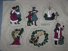 RARE Daisy Kingdom Panels Laurie Adam Victorian Christmas Ornaments