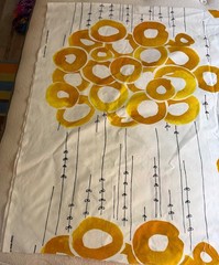 IKEA Maria Vinka 2011 Golden Yellow Flowers Wide Fabric 85.5″ x 59″ + 23″ x 59″