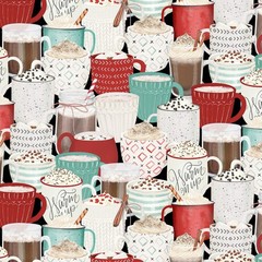 Cocoa Sweet Cups-Wilmington Prints-BTY