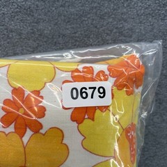 VTG 60s 70s Flower Power Fabric Yellow Orange Floral 2.5 Yards MOD Duvet Cover